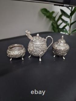 3 pièces en argent indien vintage en très bon état