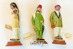 60 Pc Set Antique / Vintage Indian Clay Figures Poona / Lucknowithkrishnanagar 1880