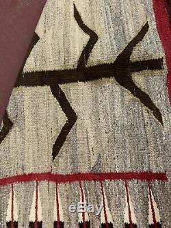 American Anciennes Indien Indigene Navajo Rug Pictorial Maïs Tige 68x37
