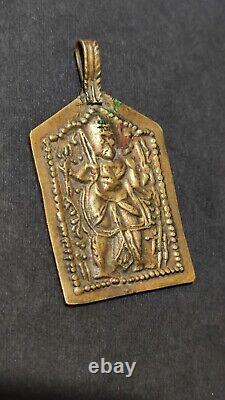 Amulette en bronze VTG hindoue Shiva Ganesha Hanuman objet de collection indien pendentif antique