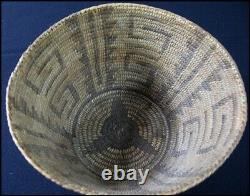 Ancien Vieux Millésime Amérindien Indien Pima Papago Coiled Basket 6 1/2