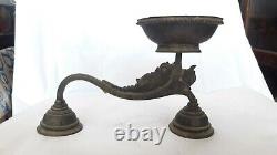 Ancien Vintage Hindu-temple Laiton Huile De Bronze Lampe Indienne Pooja Arathi Diya B40