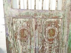 Ancien Vintage Paire Reconnue Indien En Bois Jali Dog Jardin Intérieur Portes Porte