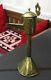 Ancien Vintage Religieux Quirky Indien Arabe Brass Support De Lampe D'huile Stand