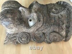 Ancien Vintage Sculpté En Bois Hindu Seigneur Hanuman God Masque Népal