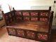 Ancienne Banquette Indienne En Bois Dur Dowry Chest Seat Painted