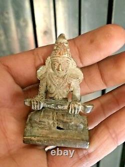 Ancienne Old Vintage Set De 6 Rare Hindu Sud Dieu En Laiton Statue Figurine 5 CM