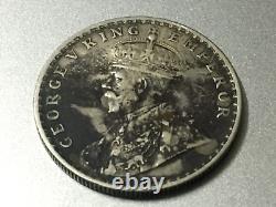 Ancienne pièce de monnaie en argent de un roupie de l'Inde de 1917 du roi empereur George V, collectionnable
