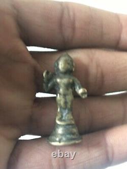 Ancienne statue en laiton faite à la main en 3 pièces de petite taille représentant les divinités du Sud