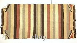 Anciennes Navajo Amérindienne Rug Native Double Selle 63x30 Blanchet