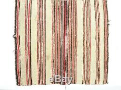 Anciennes Navajo Amérindienne Rug Native Selle Blanket Rayure 29x26