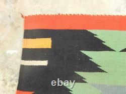 Antique Black Historique Allemantown C1890-1915 Vintage Navajo Indian Sampler Rug
