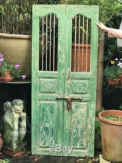 Antique Indian Jali Door. Sculpté En Teck Et Fer. Vintage Rajasthan. Jade & Vannila