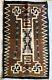 Antique Navajo Rug Amérindienne Indienne Tissage Vintage 46x27 Modèle De Tempête