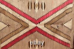 Antique Navajo Rug Native Américaine Indienne Textile 44x30 Tissage Transitionnel Vtg
