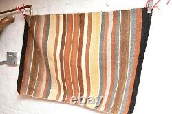 Antique Navajo Rug Native Américaine Indienne Tissage Vintage 34x22 Textile Striped