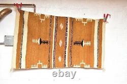 Antique Navajo Rug Native Américaine Indienne Tissage Vintage 39x22 Textile