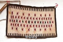 Antique Navajo Rug Native Américaine Indienne Tissage Vintage 44x28 Relevé
