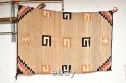 Antique Navajo Rug Native Américaine Indienne Tissage Vtg 54x36 Large Transitionnelle