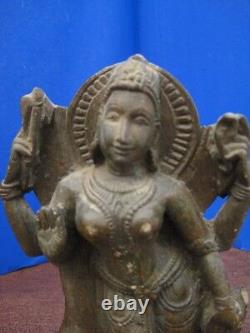 Antique Rare de la fin du 19ème siècle, ancienne idole religieuse en pierre sculptée à la main, collection vintage de 16 pouces.