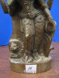 Antique Rare de la fin du 19ème siècle, ancienne idole religieuse en pierre sculptée à la main, collection vintage de 16 pouces.