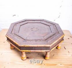 Antique Vintage 19ème Siècle Inde Rajasthan Octagonal Bajot Table