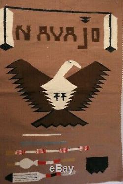 Antique Vintage Amérindien Navajo Tapis Germantown Pictorial Dazzler De