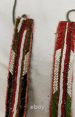 Antique Vintage Amérindienne Amérindienne Perle De Souvenir Ceinture Perles Tribal
