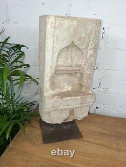 Antique Vintage Architectural Indian Carved Sandstone Niche Candle Holder