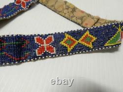 Antique Vintage C1920s Sioux Plains Indian Loom Beaded Indian Belt Pictorial