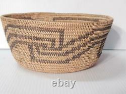 Antique / Vintage California Owens Valley Paiute Indian Basket Xlnt Dsgn Mint