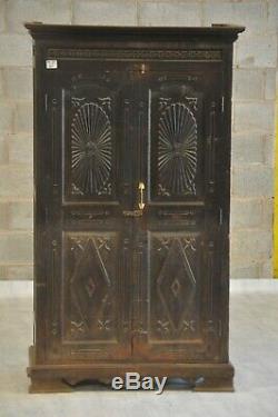 Antique Vintage Cuisine En Bois Indien Chambre Armoire Cabinet Almira