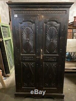 Antique Vintage Cuisine En Bois Indien Chambre Armoire Cabinet Almira