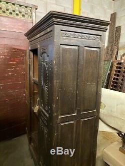 Antique Vintage Cuisine En Bois Indien Chambre Armoire Cabinet Almira