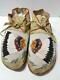 Antique Vintage Flathead Plateau Indien Full Beaded Pictorial Moccasins Montana