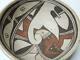 Antique Vintage Grand Perroquet Dsgn Hopi Pueblo Indian Pot Food Bowl Pottery