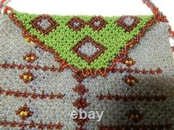 Antique Vintage Mesquakie (sac/fox) Prarie Indian Net Beaded Pouch C1890-s