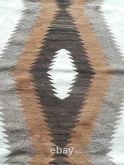 Antique Vintage Navajo Indien Burntwater Natural Dazzler Rug Blanket Runner