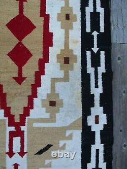 Antique Vintage Old Large Native American Indian Rug Blanket Navajo Art 88 Pouces