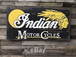 Antique Vintage Old Style Indian Motor Cycle Sign 45