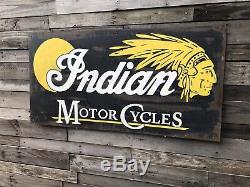 Antique Vintage Old Style Indian Motor Cycle Sign 45