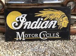 Antique Vintage Old Style Indian Motor Cycle Sign 45