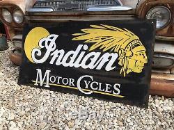 Antique Vintage Old Style Indian Motor Cycle Sign 45