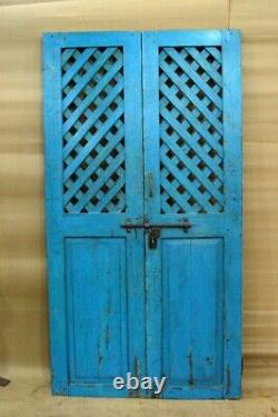 Antique Vintage Rustic Indian Jali Porte Conservée À Partir Du Milieu Des Années 90
