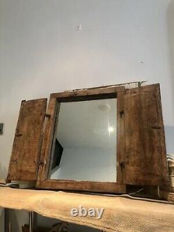 Antique Vintage Salvage Indien Arqué Moghol Art Déco Twin Door Mirror Original