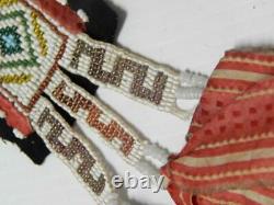 Antique Vintage Winnebago Woodlands Loom Beaded Indian Sash / Drop Silk Ribbon