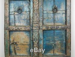 Antique Vintage Worn Peinture De Porte En Bois Indien (ref526)