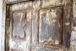 Antique Vintage Worn Peinture Porte En Bois Indiennes Et Cadre