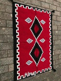 Antique Vtg Native American Navajo Indian Textile Rug Blanket 48 × 30
