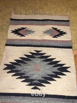 Antique Vtg Navajo Native American Indian Wool Rugsaddle Blanket 45by 22